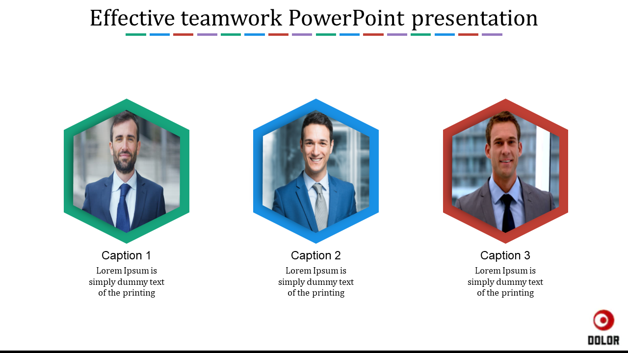 Effective Teamwork PowerPoint Presentation Hexagonal Shape